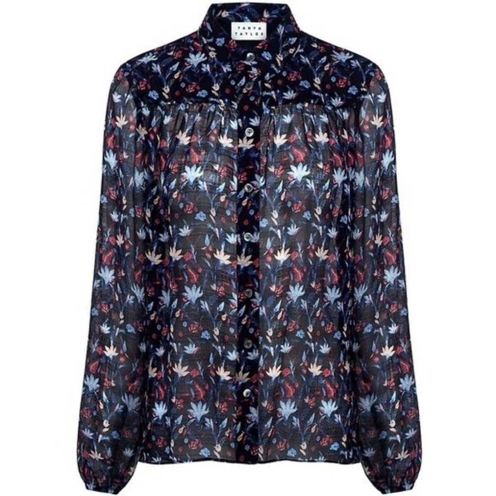 Tanya Taylor - Weslyn Floral Chiffon Blouse ($395) Size‎ 6